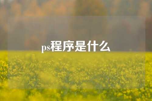 ps程序是什么