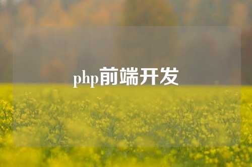 php前端开发