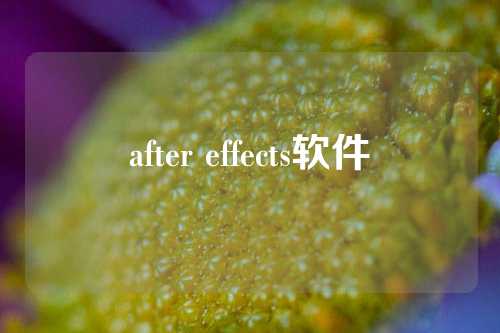 after effects软件