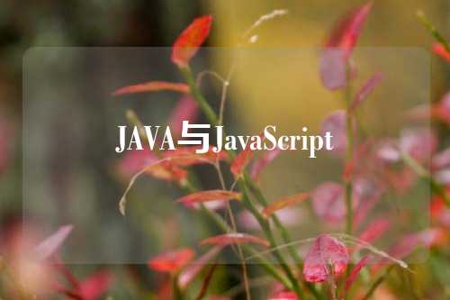 JAVA与JavaScript