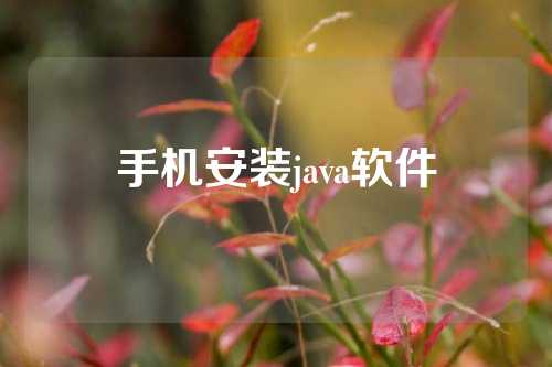 手机安装java软件