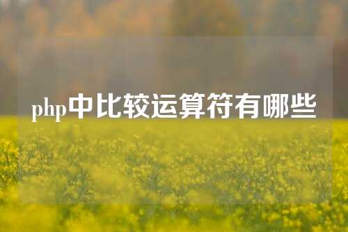 php中比较运算符有哪些