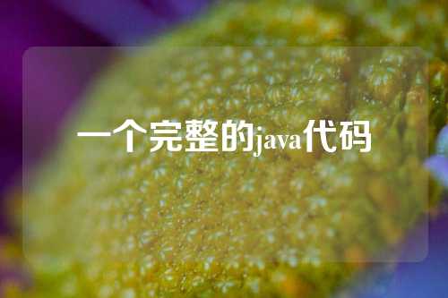 一个完整的java代码