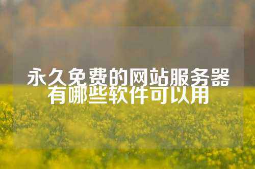 永久免费的网站服务器有哪些软件可以用