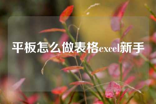 平板怎么做表格excel新手