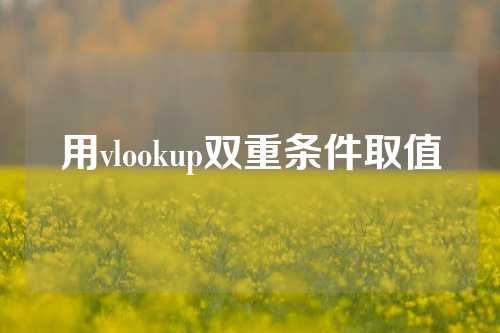 用vlookup双重条件取值