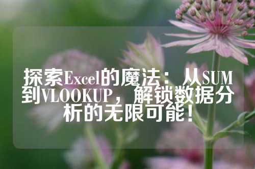 探索Excel的魔法：从SUM到VLOOKUP，解锁数据分析的无限可能！