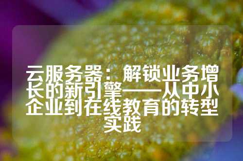 云服务器：解锁业务增长的新引擎——从中小企业到在线教育的转型实践