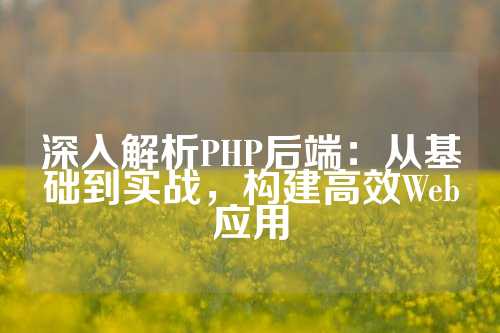 深入解析PHP后端：从基础到实战，构建高效Web应用