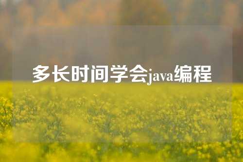 多长时间学会java编程