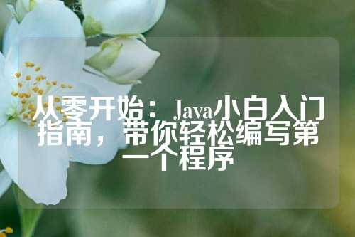 从零开始：Java小白入门指南，带你轻松编写第一个程序