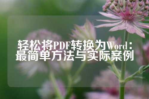 轻松将PDF转换为Word：最简单方法与实际案例