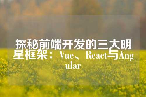 探秘前端开发的三大明星框架：Vue、React与Angular