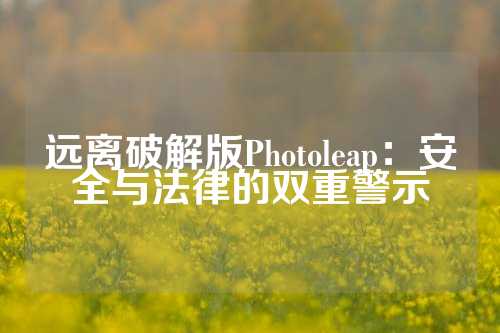 远离破解版Photoleap：安全与法律的双重警示