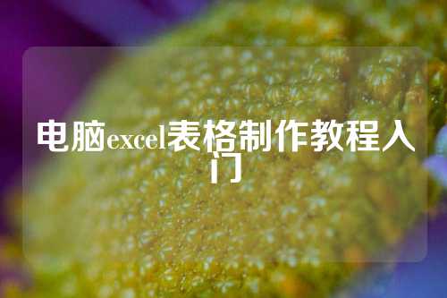 电脑excel表格制作教程入门