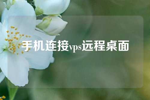 手机连接vps远程桌面