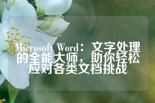 Microsoft Word：文字处理的全能大师，助你轻松应对各类文档挑战