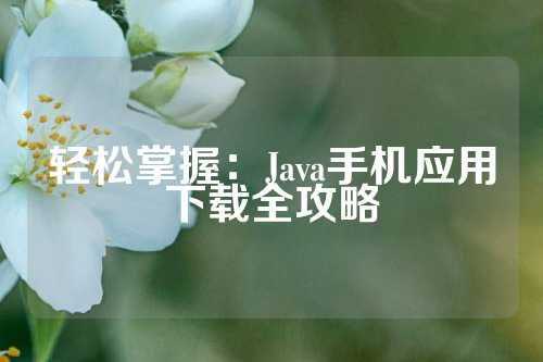 轻松掌握：Java手机应用下载全攻略