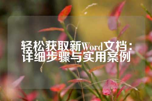 轻松获取新Word文档：详细步骤与实用案例