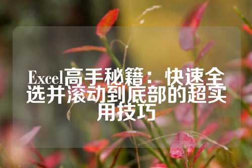 Excel高手秘籍：快速全选并滚动到底部的超实用技巧