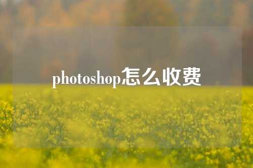 photoshop怎么收费