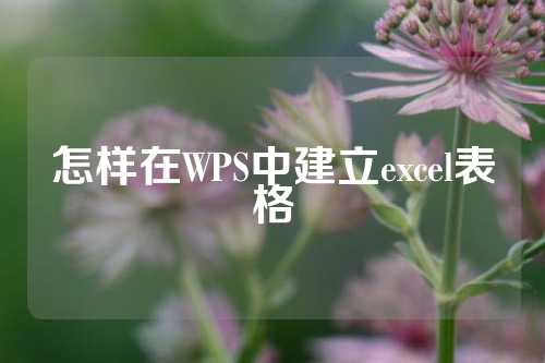 怎样在WPS中建立excel表格