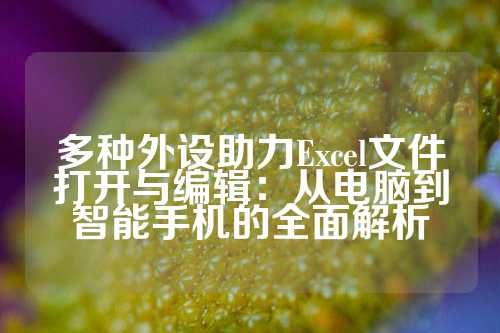 多种外设助力Excel文件打开与编辑：从电脑到智能手机的全面解析