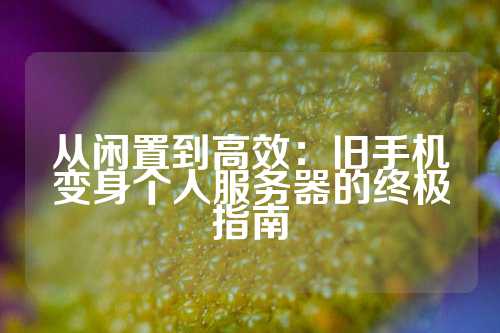 从闲置到高效：旧手机变身个人服务器的终极指南