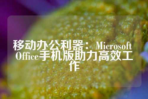 移动办公利器：Microsoft Office手机版助力高效工作