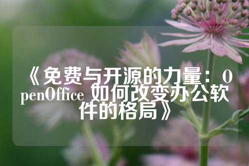 《免费与开源的力量：OpenOffice 如何改变办公软件的格局》