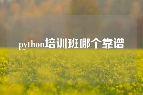 python培训班哪个靠谱