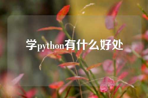 学python有什么好处