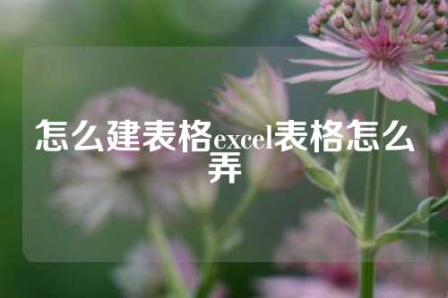 怎么建表格excel表格怎么弄