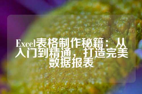 Excel表格制作秘籍：从入门到精通，打造完美数据报表