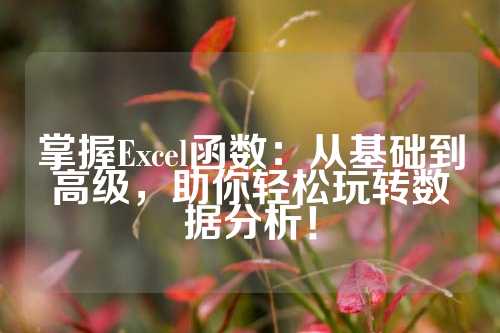 掌握Excel函数：从基础到高级，助你轻松玩转数据分析！