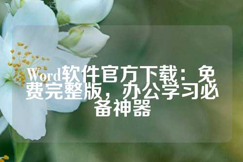 Word软件官方下载：免费完整版，办公学习必备神器