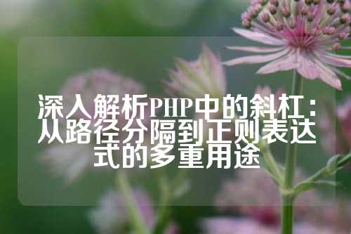 深入解析PHP中的斜杠：从路径分隔到正则表达式的多重用途