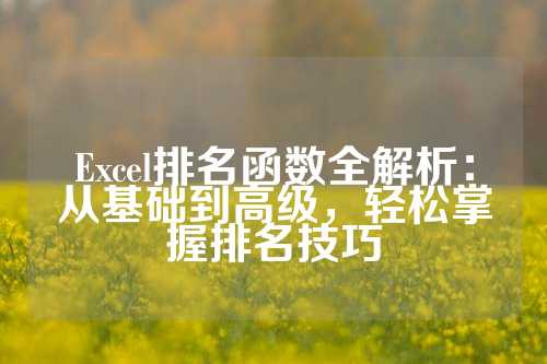 Excel排名函数全解析：从基础到高级，轻松掌握排名技巧