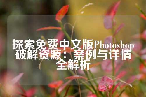 探索免费中文版Photoshop破解资源：案例与详情全解析