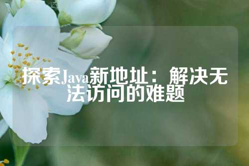 探索Java新地址：解决无法访问的难题