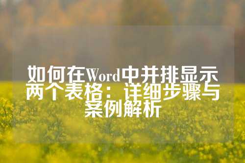 如何在Word中并排显示两个表格：详细步骤与案例解析