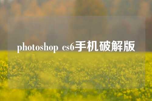 photoshop cs6手机破解版