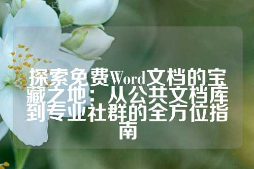 探索免费Word文档的宝藏之地：从公共文档库到专业社群的全方位指南