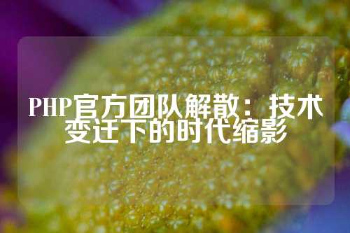 PHP官方团队解散：技术变迁下的时代缩影