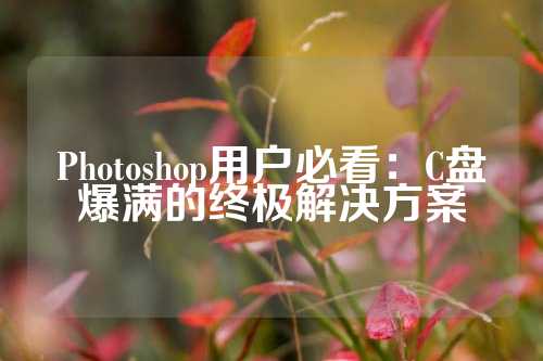 Photoshop用户必看：C盘爆满的终极解决方案