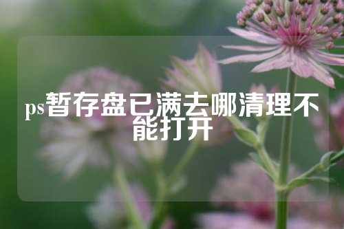 ps暂存盘已满去哪清理不能打开