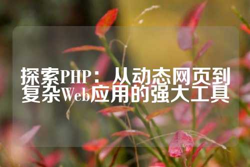 探索PHP：从动态网页到复杂Web应用的强大工具