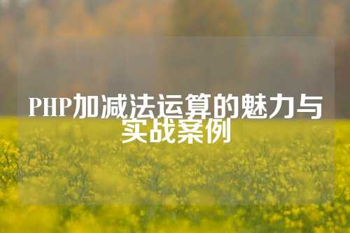 PHP加减法运算的魅力与实战案例