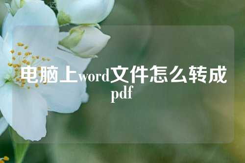 电脑上word文件怎么转成pdf