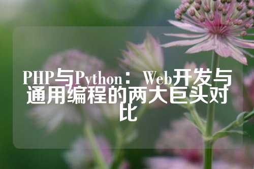 PHP与Python：Web开发与通用编程的两大巨头对比